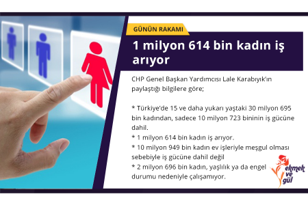 GÜNÜN RAKAMI: 1 milyon 614 bin kadın iş arıyor