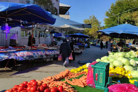 Tek torbaya, iki ailenin pazar alışverişi sığıyor