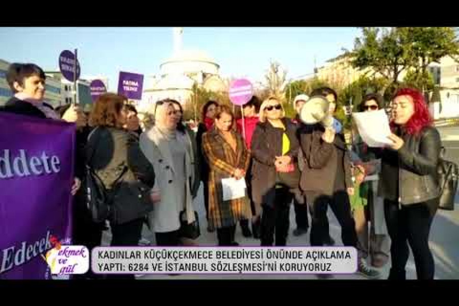 Küçükçekmece’de kadınlardan açıklama: 6284 ve İstanbul Sözleşmesi’ni koruyoruz