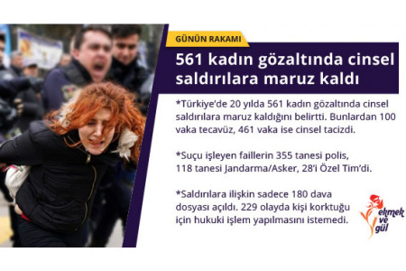 GÜNÜN RAKAMI: 561 kadın gözaltında cinsel saldırılara maruz kaldı