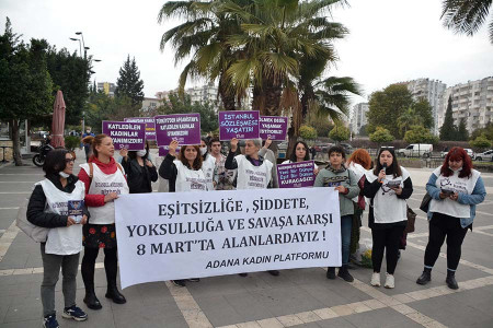 Adana’da kadınlar savaşa karşı 8 Mart eylemlerine çağrı yaptı