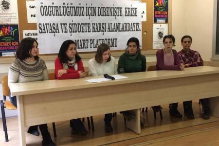 ‘Özgürlüğümüz için direnişte; krize, savaşa, şiddete karşı alanlardayız’