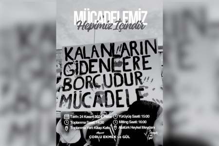 Çorlu'da kadınlar şiddete karşı Ekmek ve Gül mitinginde buluşacak!