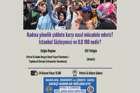 Petrol-İş Gebze Şubesi Kadın Komisyonundan 25 Kasım etkinliği