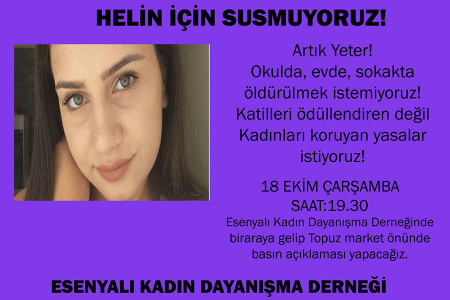 Esenyalı Kadın Dayanışma Derneği ‘Helin için susmuyoruz’ diyor