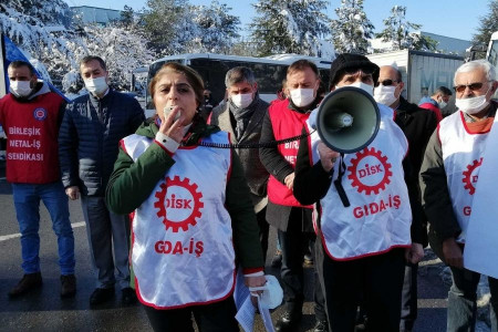 Gıda-İş: Savaşa yoksulluğa eşitsizliğe ve şiddete karşı bir aradayız ve mücadelemiz devam ediyor!