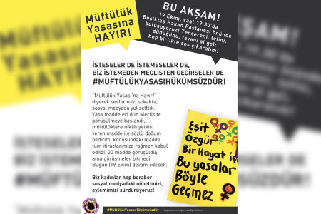 Kadınlar eylemde: #MüftülükYasasıHükümsüzdür