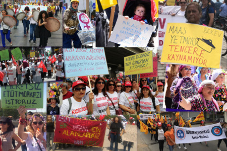Kadınlar eşitsizliğe, sömürüye ve şiddete karşı 1 Mayıs alanında