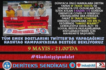 GÜNÜN ÇAĞRISI: #4KadınİşçiyeAdalet