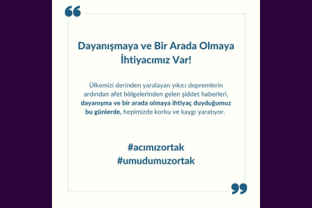 ‘Dayanışma ruhu ile bir olmuşken öfke duymak yerine birbirimizin yaralarını saralım!’