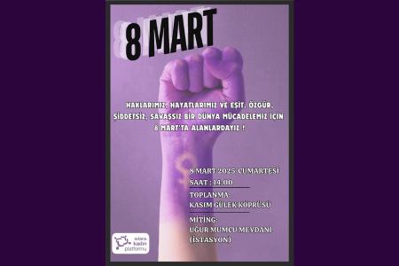 Adana'da kadınlar 8 Mart'ta alanlarda olacak: