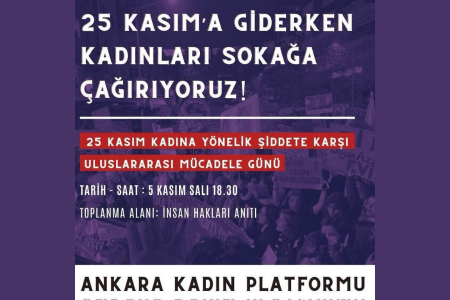 Ankara Kadın Platformu 25 Kasım'a giderken kadınları sokağa çağırıyor!