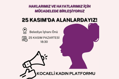 Kocaeli Kadın Platformu 25 Kasım'da alanda