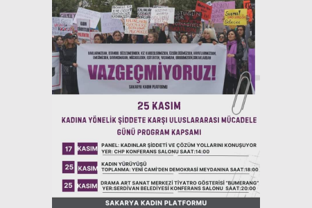 Sakaryalı kadınlar 25 Kasım yürüyüşünde buluşuyor