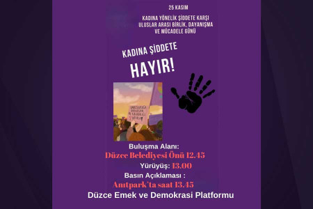 Düzce Emek ve Demokrasi Platformu 25 Kasım eylemi