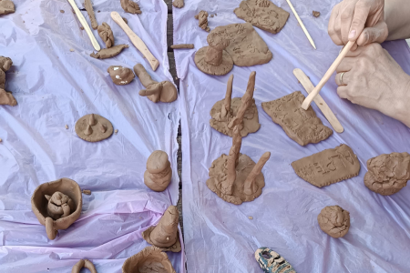 Keçiörenli kadınlar ve çocuklar kil atölyesinde buluştu