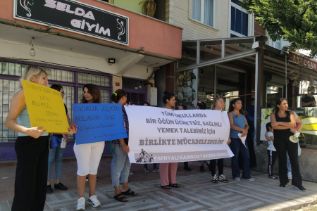 Esenyalı’da kadınlar boş beslenme çantalarıyla okul önünden seslendi