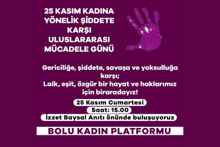 Bolulu kadınlar laik, özgür ve eşit bir hayat için 25 Kasım'a çağrıyor!