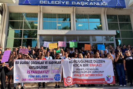 İzmir’de işçi ve emekçiler mesai arkadaşları Özge Polat için eylem yaptı