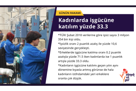 GÜNÜN RAKAMI: Kadınlarda işgücüne katılım yüzde 33.3