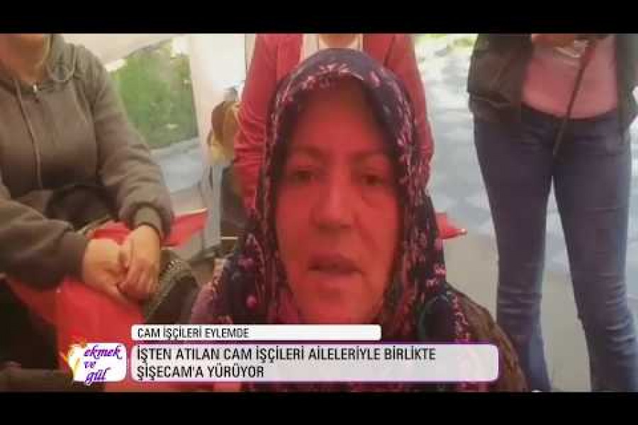 Cam işçileri aileleriyle birlikte eylemde