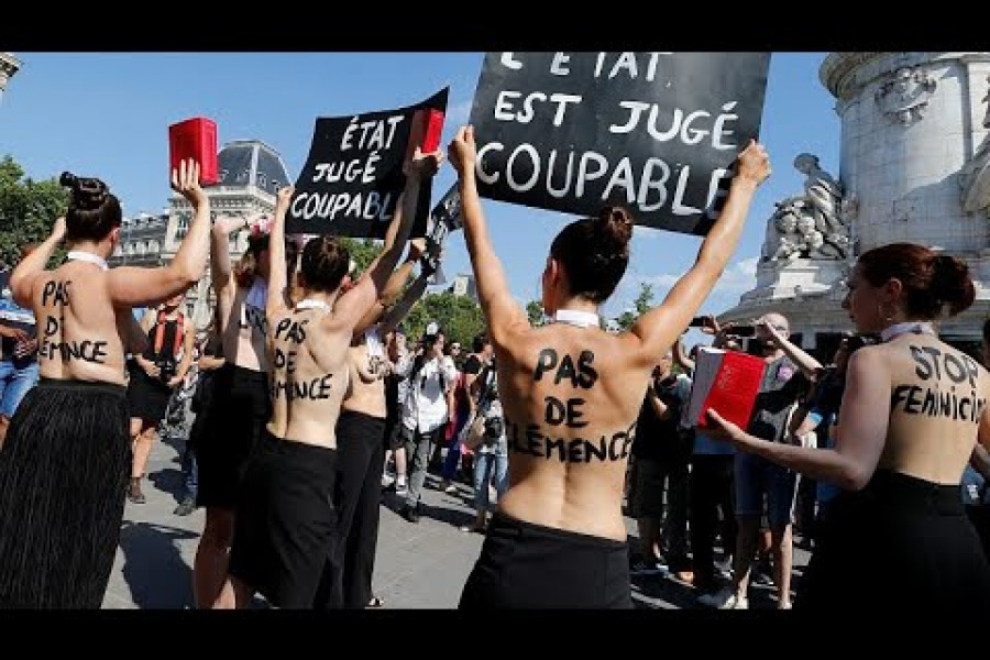 Paris’te kadın cinayetleri protesto edildi