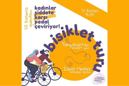Kadınlar şiddete karşı pedal çeviriyor
