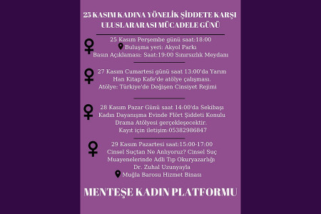 Menteşe Kadın Platformundan 25 Kasım çağrısı