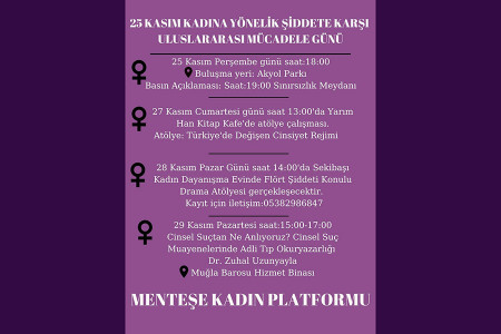 Menteşe Kadın Platformundan 25 Kasım çağrısı