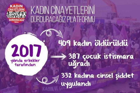 Kadın cinayetleri 2017’de yüzde 25 arttı: 409 kadın öldürüldü