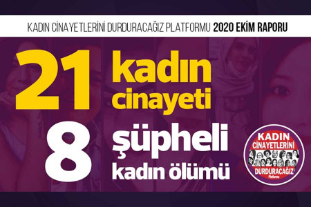 KCDP: 2020 ekim ayında 21 kadın öldürüldü, 8 kadının ölümü şüpheli