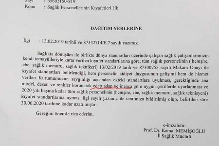 Sağlık Bakanlığından personel kıyafetine 'edep-adap' ayarı