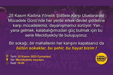 25 Kasım Kadın Platformu ‘bu hayat bizim’ diyerek kadınları sokağa çağırıyor