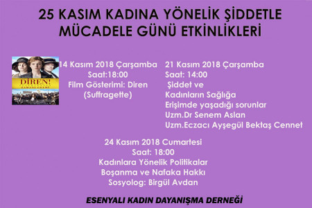 Esenyalı Kadın Dayanışma Derneği 25 Kasım etkinlikleri