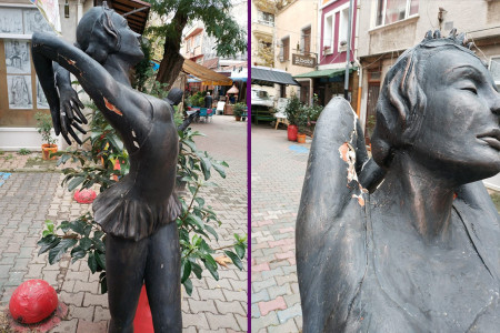 Türkiye’nin ilk balerini heykeline tecavüz girişimi