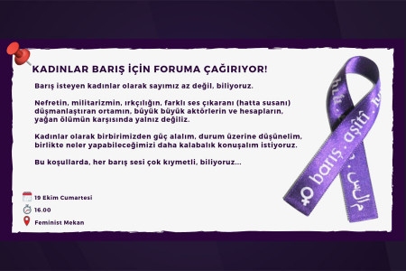 Kadınlar barış için foruma çağırıyor!