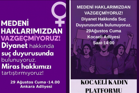 Kadınlar Diyanet'in eşit miras hakkını yok sayan hutbesine karşı suç duyurusunda bulunuyor!
