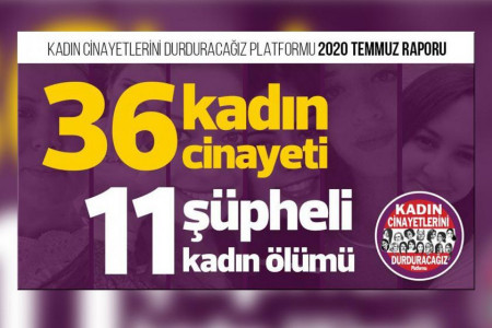 Temmuz ayında 36 kadın erkekler tarafından öldürüldü