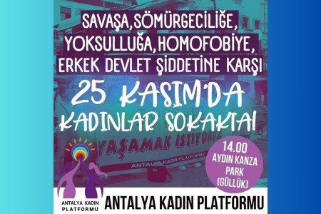 Antalya Kadın Platformu kadınları 25 Kasım'da sokağa çağırıyor