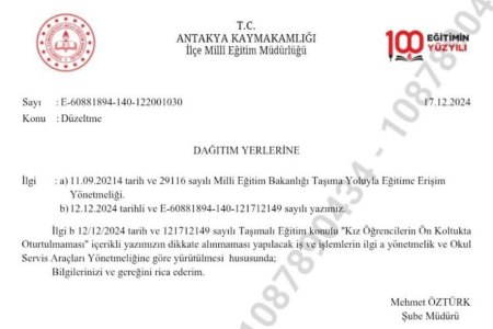 Servislerde ön koltuk yasağında geri adım | Okullara yeni yazı iletildi