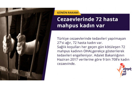 GÜNÜN RAKAMI: Cezaevlerinde 72 hasta mahpus kadın var