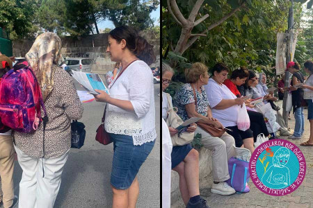 Maltepe’de kadınlar ücretsiz, sağlıklı yemek için broşürleriyle okul önlerinde